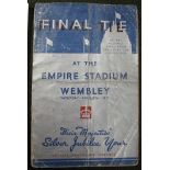 1935 F.A. Cup Final Programme. Sheffield Wednesday v. West Bromwich Albion (tear to spine,
