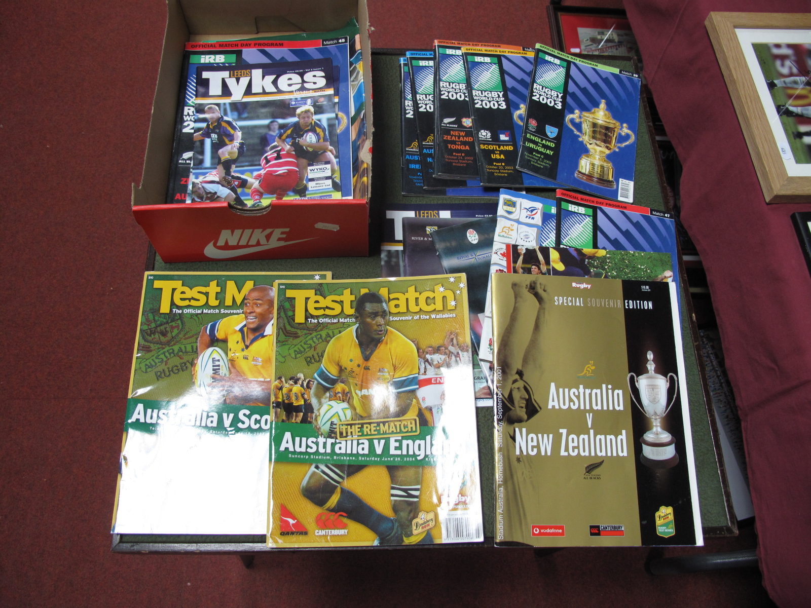 Rugby Union 2003 World Cup, eight programmes including New Zealand v. Australia semi, 2004 Australia