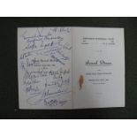 1965 Sheffield F.C. Annual Dinner Menu, signed by Eric Taylor and many others.