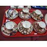 Six Royal Crown Derby Cups and Saucers from The Curator's Collection, date codes 1989 and 1990:- One