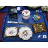 Royal Crown Derby Imari 1128 Pattern Dish, two Derby posy examples, cake knife, Beswick 'Cecily