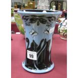 A Moorcroft Pottery Vase, painted in the Lucky Black Cat pattern by Paul Hilditch, numbered