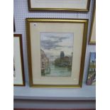 •John Hamilton Glass (Scottish, Fl. 1890-1925) (ARR) Dutch Canal Scene, watercolour, signed lower