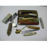 Mother of Pearl Scale and Other Folding Pocket Knives, "The Acme Thunderer" whistle etc.