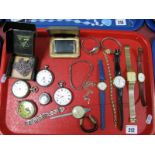 Two Hallmarked Silver Cased Openface Pocketwatches, (damages); together with ladies and gent's