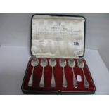 A Cased Set of Six Hallmarked Silver Tea Spoons, "Jubilee Silver 1935 British Hall Marks".