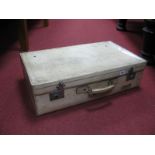 A Mid XX Century Travel Case, in cream, initialled 'R.B'.