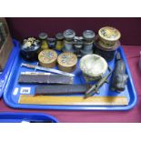 Opera Glasses, Thomas Turner 'Ringleader' razors, etc:- One Tray