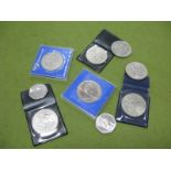 G.B Commemorative Crowns, and two 1994 fifty pence coins '50th anniversary D-Day Landings.