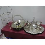 A Decorative Roberts & Belk Plated Strawberry Set, fitted with jug, sugar bowl and matching spoon; a