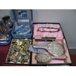 A Mixed Lot of Assorted Costume Jewellery, including vintage bead necklaces, EPNS decorative three
