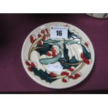 A Moorcroft Pottery Circular Coaster, painted in the 'Trial' Holly and Ivy pattern, shape 780/4,