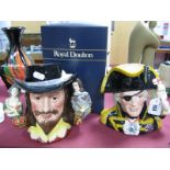 Royal Doulton Character Jug King Charles, D6917, no 2164/2500; together with Vice Admiral Lord