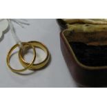 Two 22ct Gold Plain Wedding Bands. (2)