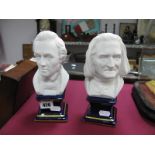 A Pair of Limoges Busts of Chopin and Liszt.