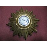 An Eight Day Wall Clock, in gilt sunburst frame, 35.5cm wide.