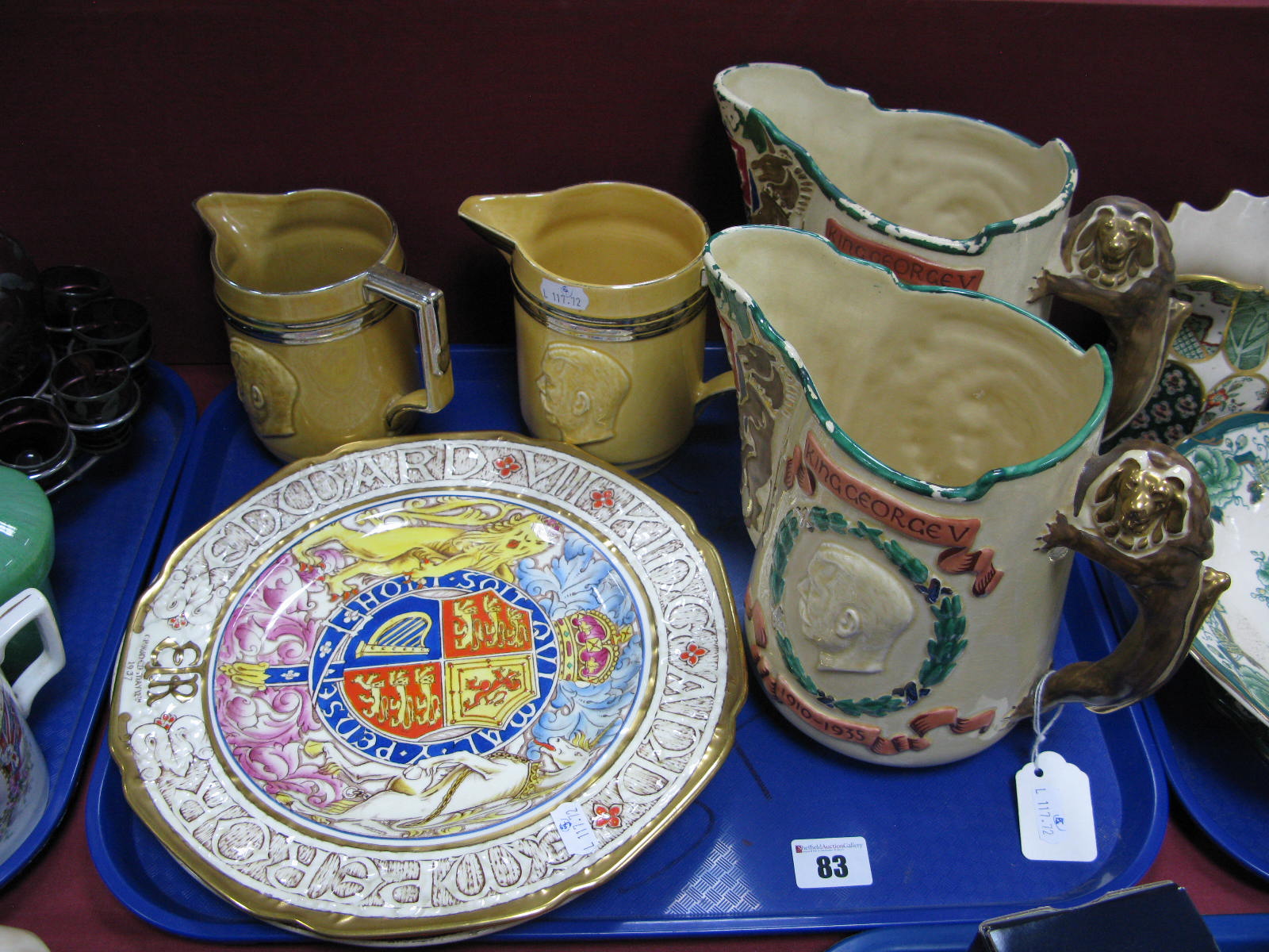 Two Mason's Ironstone Jugs Commemorating the Silver Jubilee of King George V and Queen Mary, 1935,