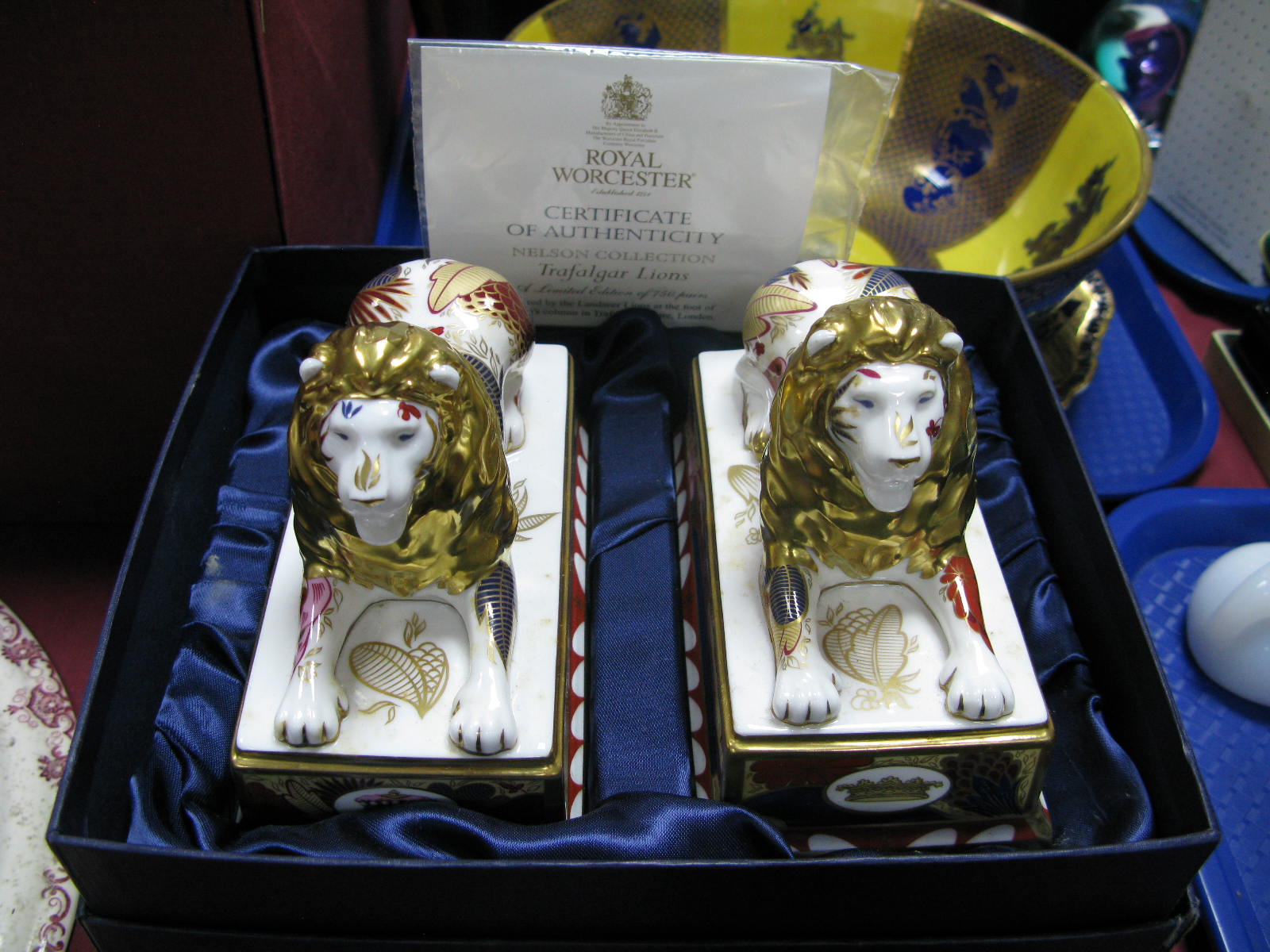 Royal Worcester 'Trafalgar Lions' from the Nelson Collection, limited edition no 118/750 (boxed).