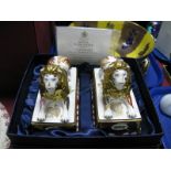 Royal Worcester 'Trafalgar Lions' from the Nelson Collection, limited edition no 118/750 (boxed).