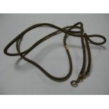 A XIX Century Woven Hair Guard Chain, metal mounts inscribed "E.A.S. Died " "June 22".
