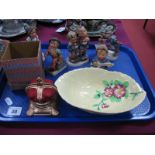 Five Hummel Figures, Carlton Ware Apple Blossom leaf moulded bowl and a Queen Elizabeth II