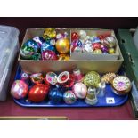 A Collection of Vintage Christmas Tree Baubles:- One Tray