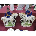 A Matching Pair of Staffordshire Flatback Figures, both depicting Generals Roberts and Wolseley on