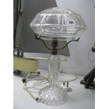 Glass Table Lamp Having Mushroom Shade.