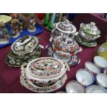 A Late XIX Century Ashworth Bros Oval Two-Handled Sauce Tureen, Cover and Stand, decorated with urns