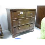 A Charming Late XIX Century/Early XX Century Oak Miniature Chest of Two Short and Two Long