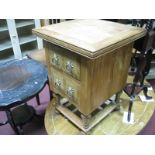 'Flagstone' Two Drawer Chest, on bun feet, by Ward of Doncaster, 50.5cm wide.