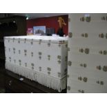 Two Fabric Covered Window Storage Boxes, (length 173 and 74cm respectively. (2)