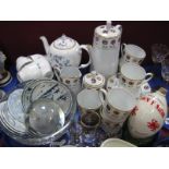 Three XVIII Century English Pottery Saucers, Royal York and Walbreych coffee ware, glass fruit bowl,