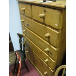 A Modern Pine Chest of Drawers, fitted with five long graduating drawers, plinth base.