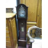 Tempus Fugit Grandmother Clock, in dome mahogany effect case.