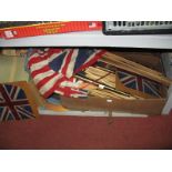 Royal Commemorative Party Accessories, (1950's-70's), flags, shields, poster boards, etc.