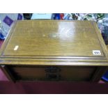 Early XX Century Oak Box, with a hinged lid, two drawers, side locking (was a box for cutlery.