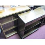 A Mahogany Three Height Bookcase, with adjustable shelving and a further mahogany bookcase below