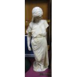A XIX Century Marble Figure of a Girl, (damaged).