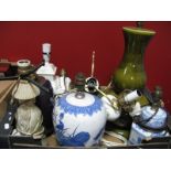 Oriental, Daum style, Alabaster and Other Table Lamps:- One Box