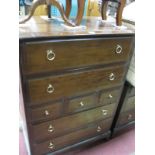 A Stag Chest of Five Drawers and a matching chest of three drawers (2).