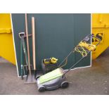 Electric Rotary Garden Mower, (untested, sold for parts only); together with a quantity of garden
