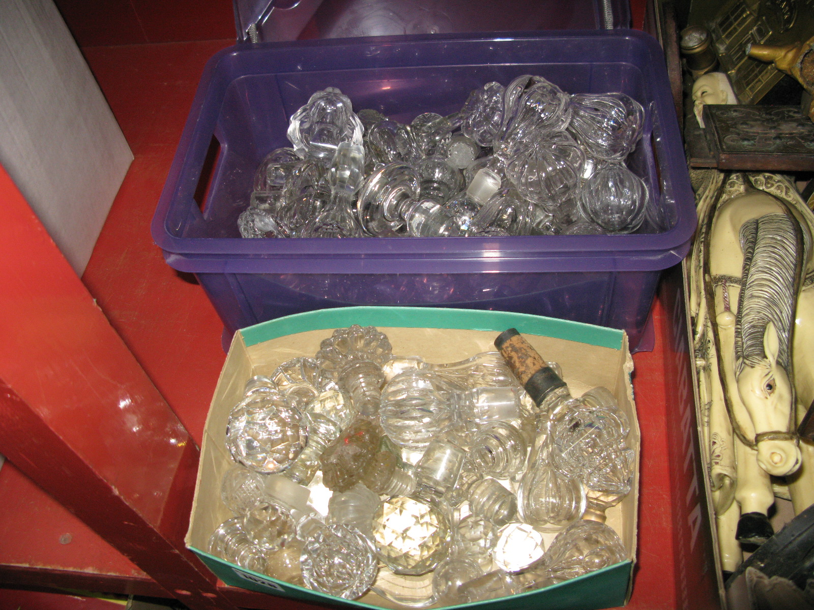 A Quantity of Glass Decanter Stoppers:- Two Boxes