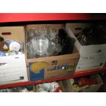 Wooden Animals, glassware, ginger jar, teaware, etc:- Three Boxes