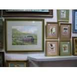 John Wells Watercolour of a Steam Engine, signed lower left, Lowry print, Guinness prints.