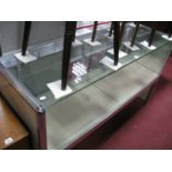 Shop Display Cabinet, with a glass top and front, one internal shelf, 88cm high, 150cm wide.