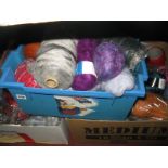 Three Boxes of Knitting Wool, including luxury mohair, Patons 'Evening Belle'.