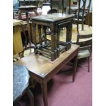 A XIX Century Mahogany Table, on tapering legs; together with an oak nest of tables. (2)