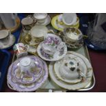 Kvalitni, Weimar and 'Athens' Trios, Cauldon, Shelley and other tea ware:- One Tray