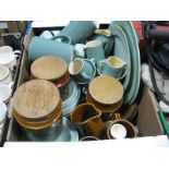 Beryl and Denby Table Pottery, in green, Hornsea ware:- One Box